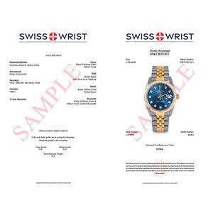 Pre-Owned Rolex 16013 Men's 36mm Datejust Watch Custom Blue Diamond Dial & Bezel